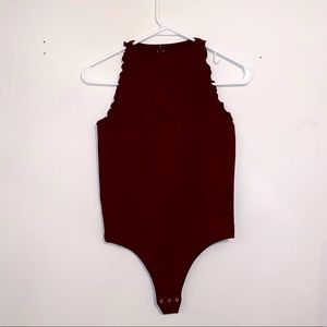 Free people deep wine body suit